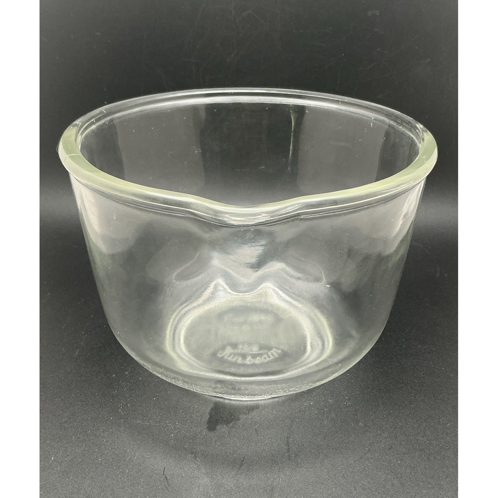 Vintage Fire King for Sunbeam, Mixmasters, Clear Glass 1950s, Footed‎